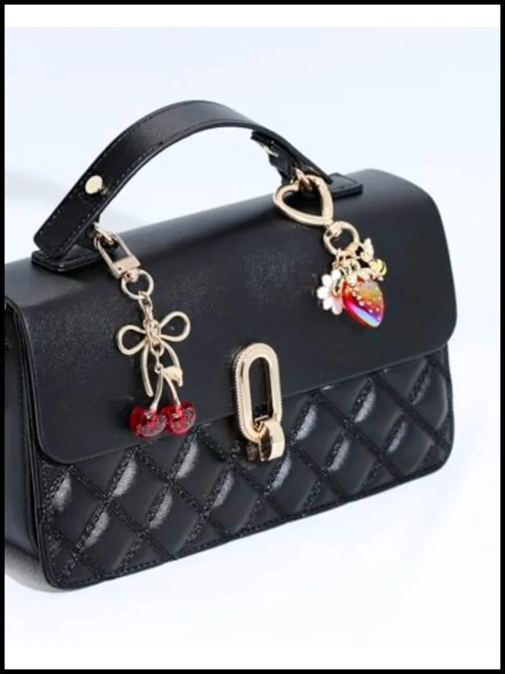 Cute Cherry Bag Charms Set of 4, Kawaii Purse Accessories for Handbags